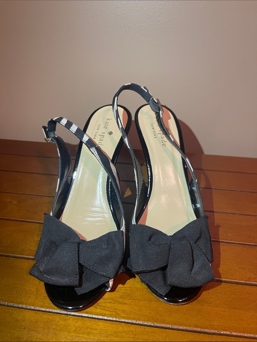 kate spade Black Bow Slingback Heels